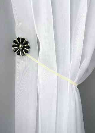 Магніти для штор і гардин Хризантема набір 2 шт Чорний з золотистим (81-305) Київ