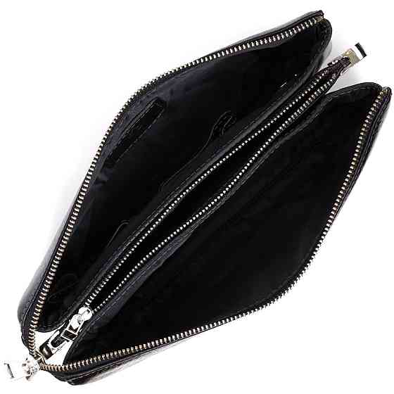 Якісний жіночий клатч із натуральної шкіри GRANDE PELLE 11658 Чорний Київ