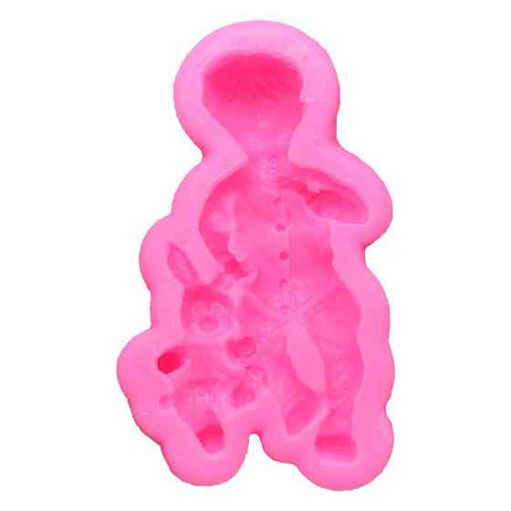 Молд силиконовый Мальчик с игрушкой 90 на 55 мм розовый Киев