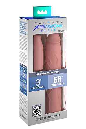Насадка на пеніс Pipedream Fantasy X-tensions Elite бежева, 23 см Sex Aura Київ