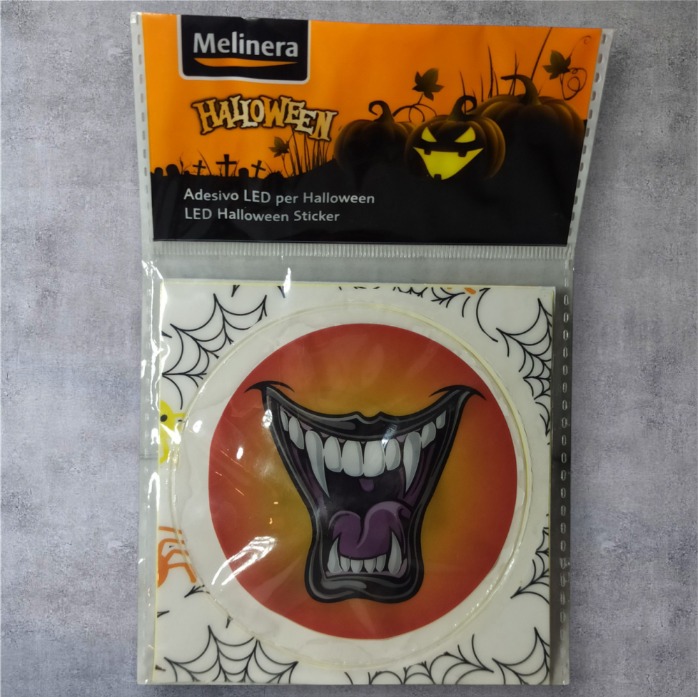 Наліпка на Хелловін 8 см зі світлодіодами Смайл Кликі вампіра помаранчевий Київ - фото 1