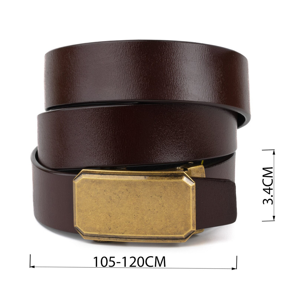 Ремінь чоловічий c латунною пряжкою Коричневий (Vintage) Київ - фото 7