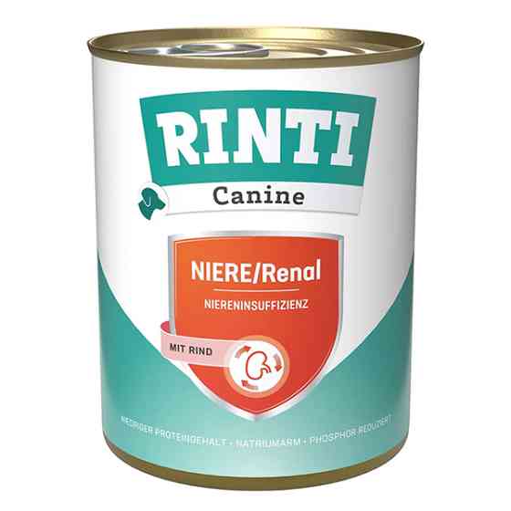 Rinti Canine Veterinary Niere/Renal mit Rind РІНТІ ВЕТЕРІНАРІ РЕНАЛ ЯЛОВИЧИНА дієтичний вологий корм для собак із захворюваннями нирок, банка Київ