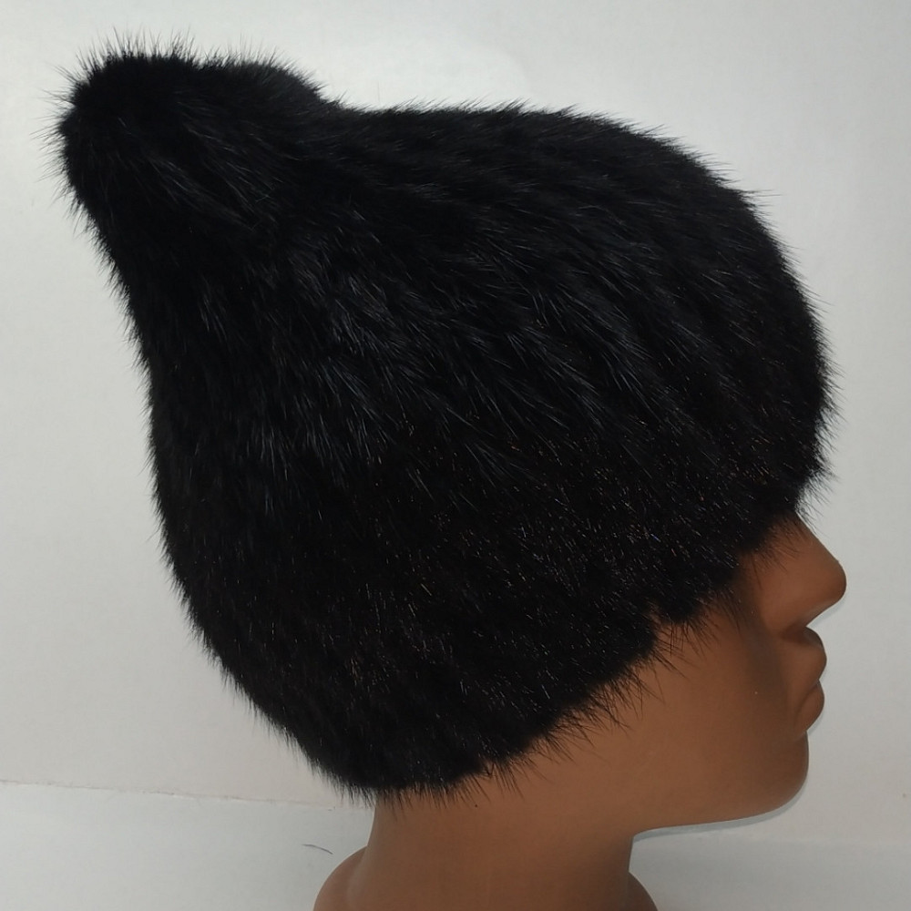 Шапка хутряна жіноча Ніколь Чорний Харків - фото 4