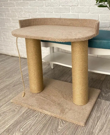 Кігтеточка з великою лежанкою для кішок, дряпка для котів 61×60×40 см Київ