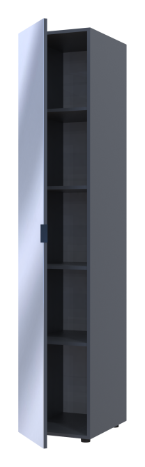 Шафа-пенал з дзеркалом Doros Гелар 39х49,5х203,4 см Графіт (DRS-011130) Львів - фото 4