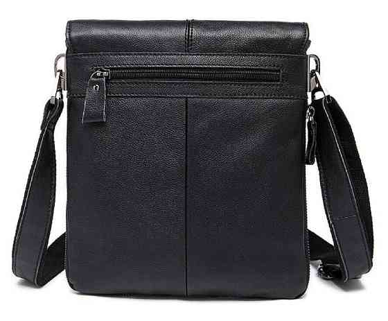 Кожаный мужской мессенджер Vintage 14884 Черный Киев