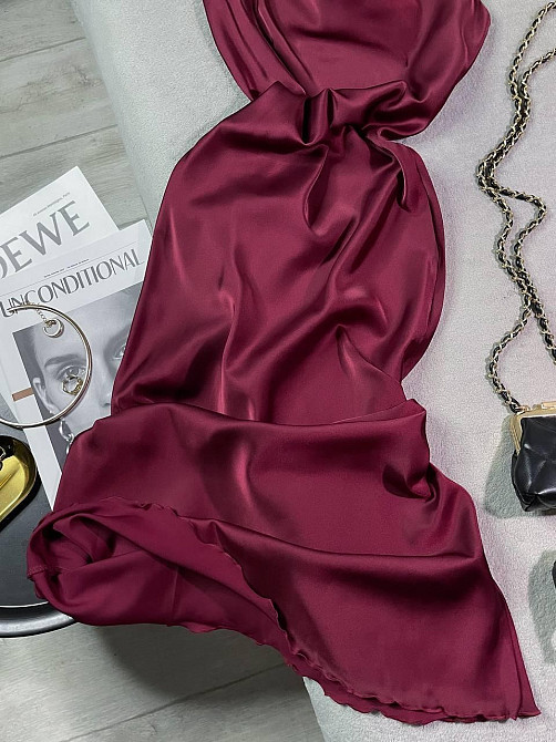 Женское романтическое элегантное платье шелк Бордо, 44/46 Одесса - изображение 6