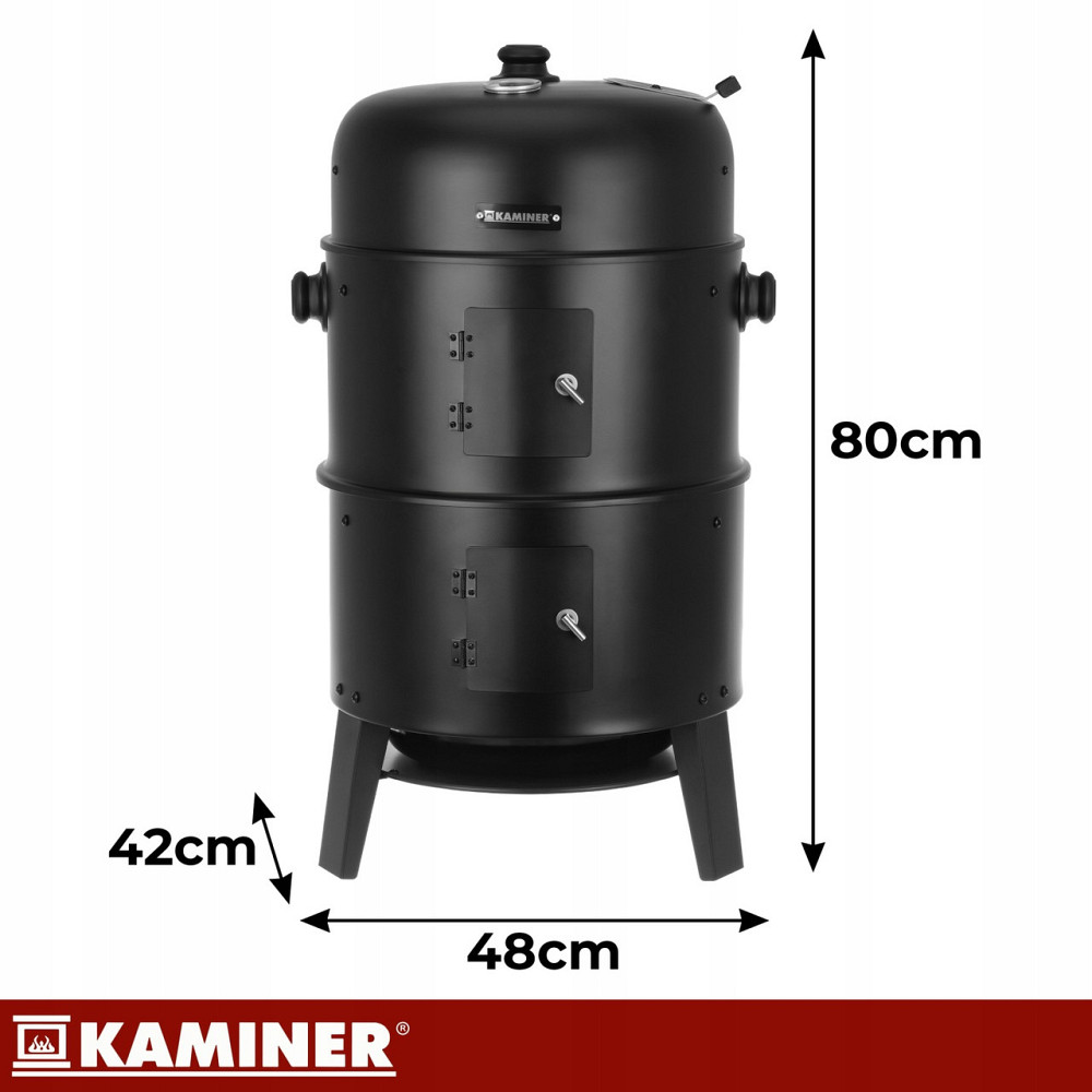 Угольный гриль для копчения с крышкой 3в1 с аксессуарами Kaminer (27323) Нововолынск - изображение 8