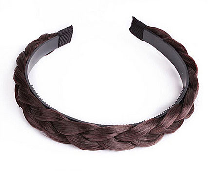 Обруч для волосся коса темно-коричневий Київ - фото 1