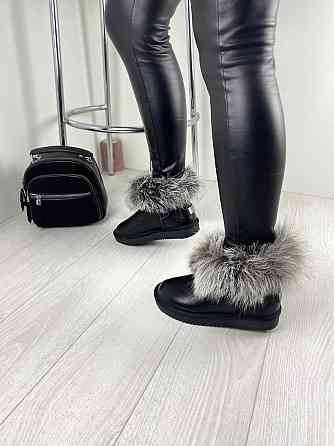 ITTS Угги жіночі ITTS чорні натуральна шкіра зима висота 11 см (5881-3) 36р.38р. Коломыя