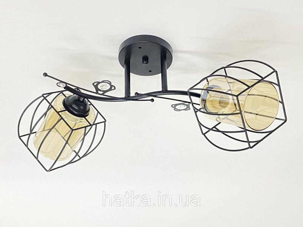 Стельова люстра на 2 плафони 91187C/2 чорна Київ - фото 1