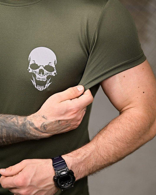 Тактична потовідвідна футболка Король посадки oliva ПП7844 Одеса - фото 6