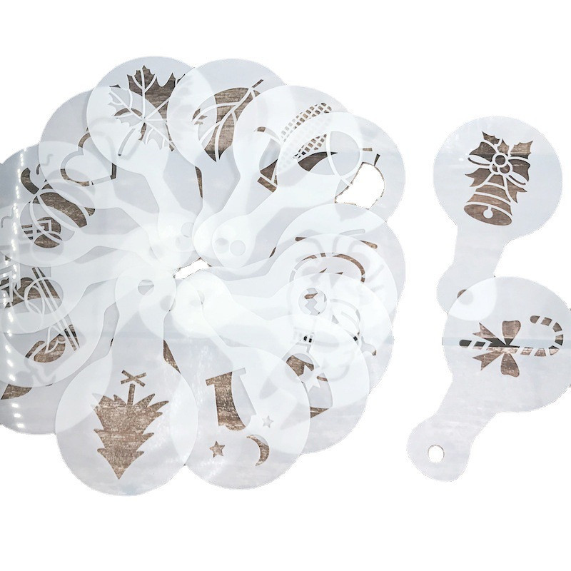 Набор трафаретов для кофе 25 штук 85 мм серый Киев - изображение 6