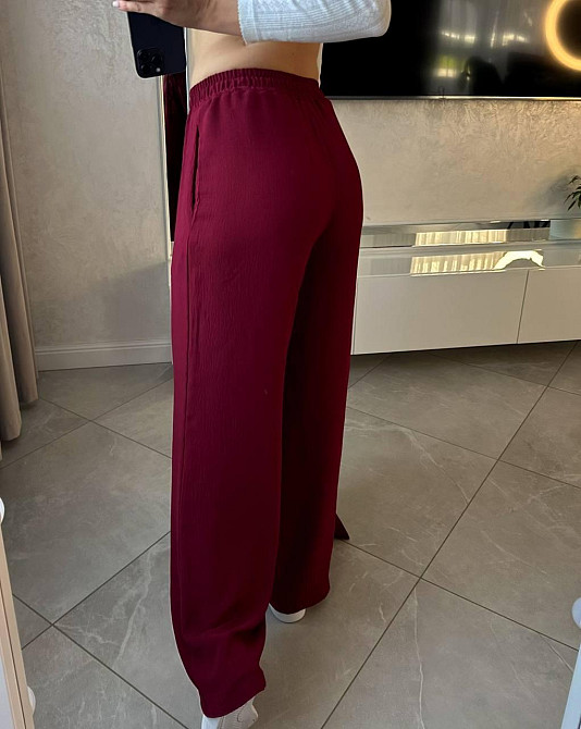 Жіночий базовий костюм-штани: сорочка та штани ролекс Бургунді, 42/46 Одеса - фото 4