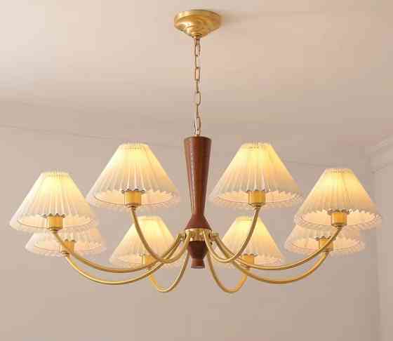 Светодиодная люстра Пем 5031 (Золотая) на 8 плафонов Киев