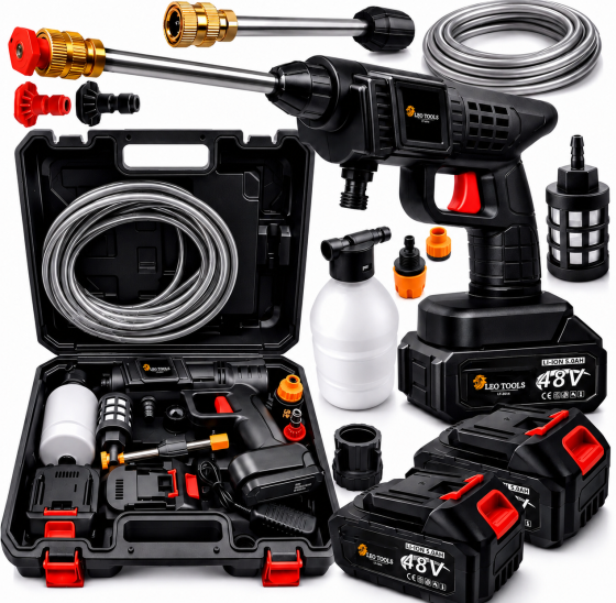 Аккумуляторная мойка высокого давления LEO TOOLS 48V + 2 аккумулятора (Польша) Киев