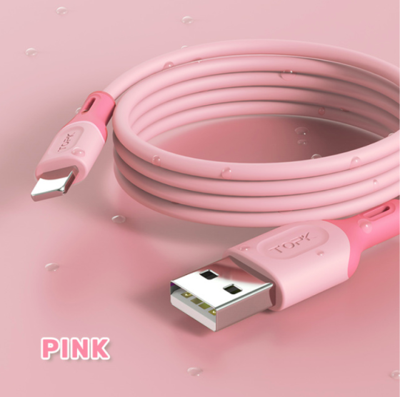 Кабель Topk Type-C 1m Pink Киев