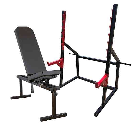 Лавка для жиму регульована 40 на 40 мм + Стійки для присідання під штангу 50 на 50 мм Київ