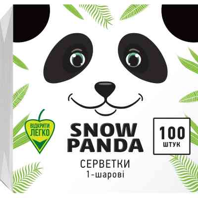 Салфетки столовые Сніжна Панда однослойные белые 33x33 см 100 шт. (4823019011036) Винница