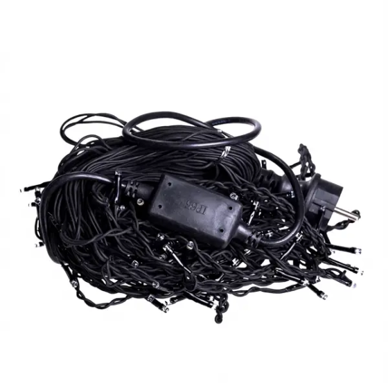 Вулична гірлянда бахрома 12 м 200 led чорний провід Синій 12MBBL Київ