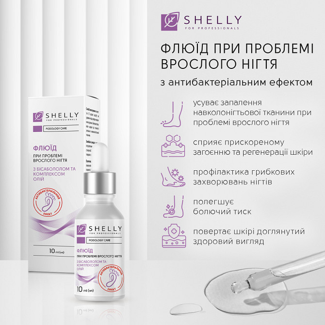 Флюид при проблеме вросшего ногтя с антибактериальным эффектом Shelly 10 мл Винница - изображение 6