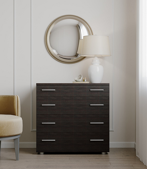 Маленький комод Еверест на 4 ящики К-1 80х45х73 венге темний (телескопи) (DTM-2444) Дніпро - фото 1