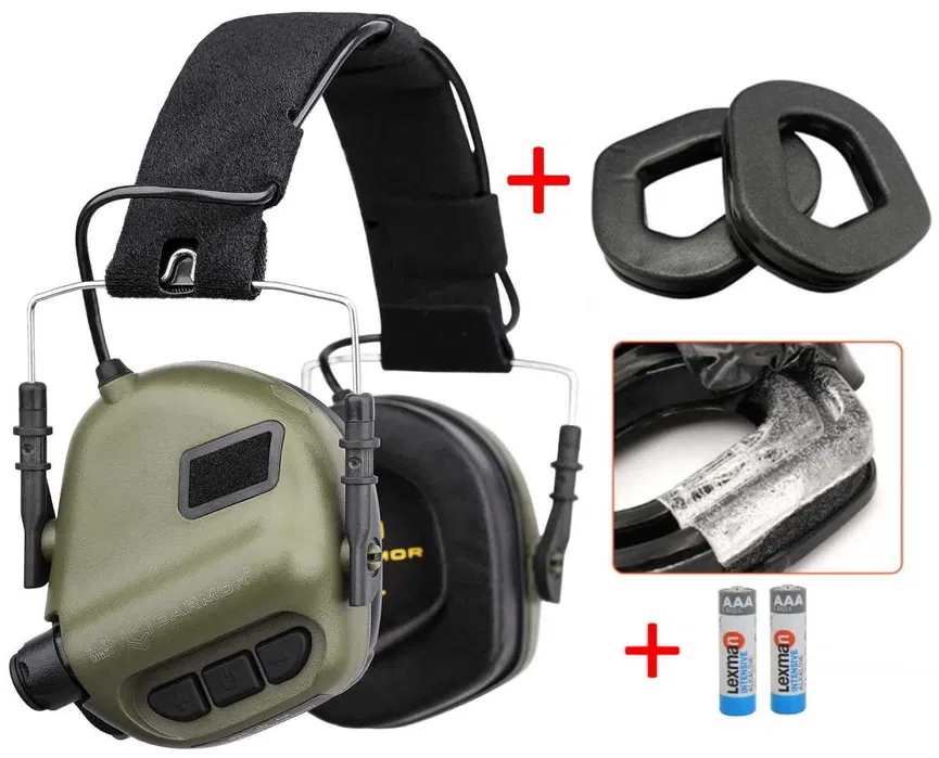 Тактические активные наушники Earmor М31 Оливковый Киев - изображение 4