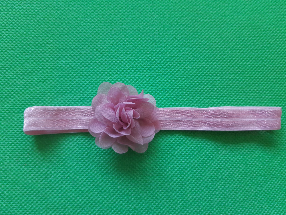 Повязка для девочки пудра - размер цветка 5,5см, размер универсальный (на резинке) Киев - изображение 1