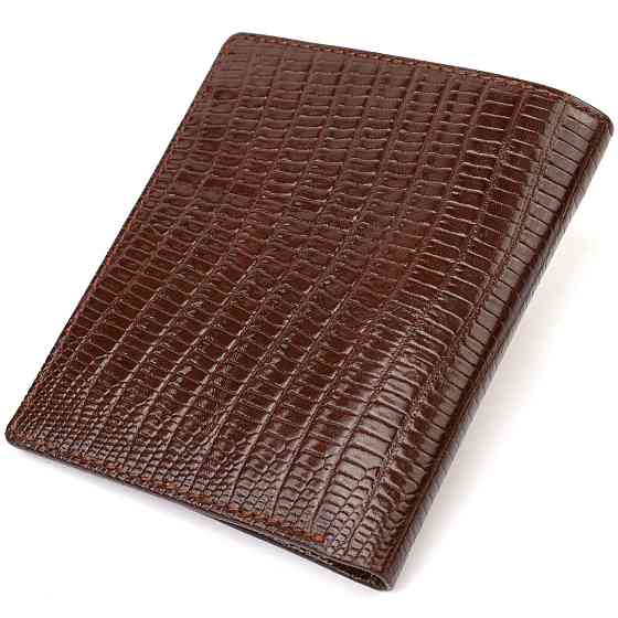 Фактурный кошелек для мужчин из натуральной кожи с тиснением CANPELLINI 21927 Коричневый Киев