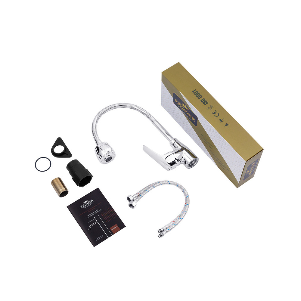 Змішувач для кухні з гнучким виливом Kroner KRM Odra - C039-1 Київ - фото 9