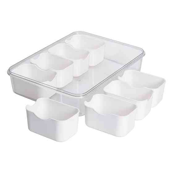 Контейнер для еды с 8 отсеками 31х24х7 см судок для еды пластиковый 2.5 л Белый HP-27-3 Киев