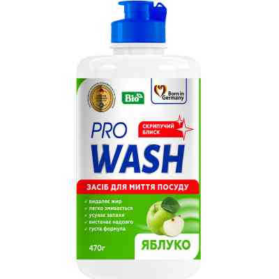 Средство для ручного мытья посуды Pro Wash Яблоко 470 г (4260637723895) Винница