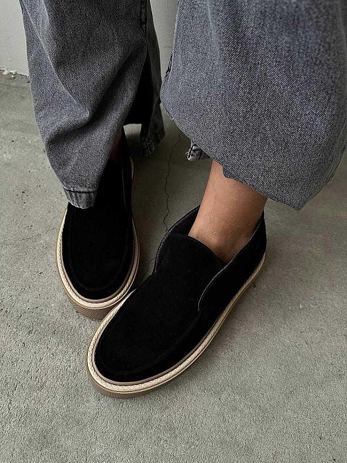 Molly Лофери жіночі MOLLY чорні натуральна замша (5359) 36 Коломия - фото 1