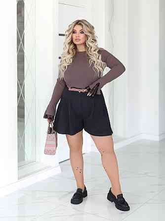 Елегантін жіночі шорти-спідниця Royce Батал 50-52, графіт Київ