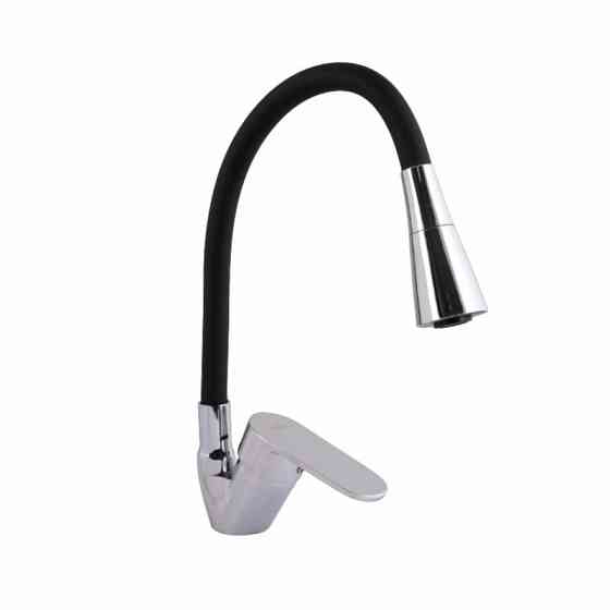 Змішувач для кухні з гнучким виливом Lidz Tani 008F3 (k40) LDTAN008F3BCR39484 BCR чорний/хром Київ