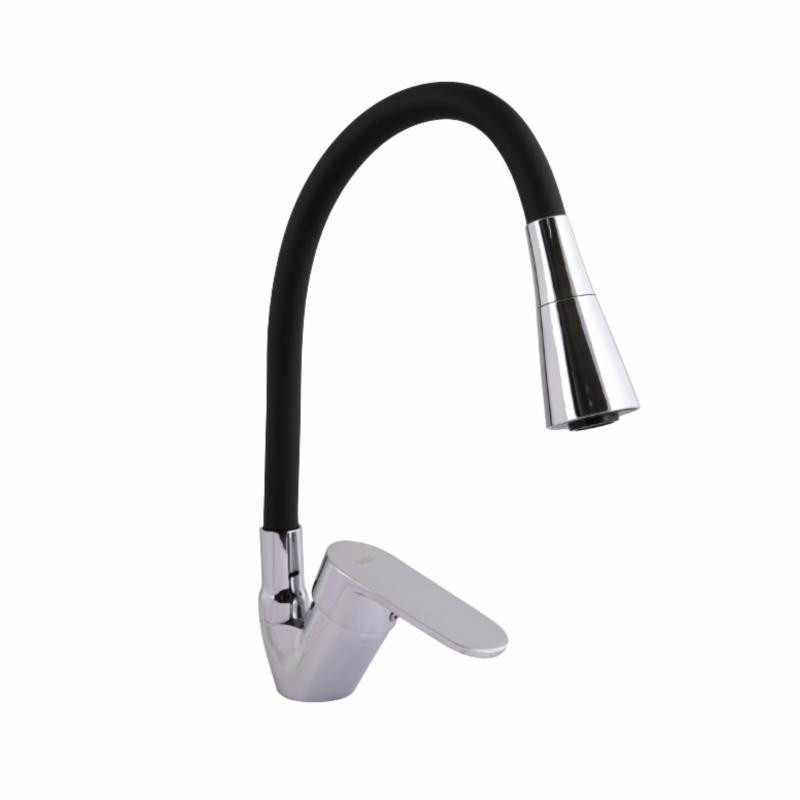 Змішувач для кухні з гнучким виливом Lidz Tani 008F3 (k40) LDTAN008F3BCR39484 BCR чорний/хром Київ - фото 1