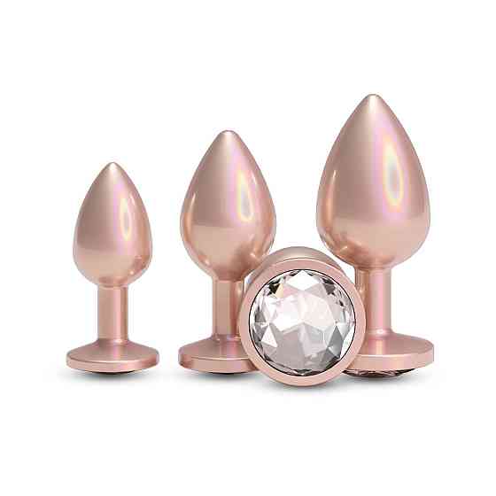Набор анальных пробок NS Novelties Rear Assets - Trainer Kit - Iridescent Champagne - Clear Gem Sex Aura Киев