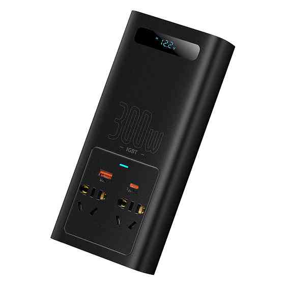 Автомобільний інвертор Baseus In-Car Inverter 300W 220V CN EU CGNB000101 (Чорний) Миколаїв