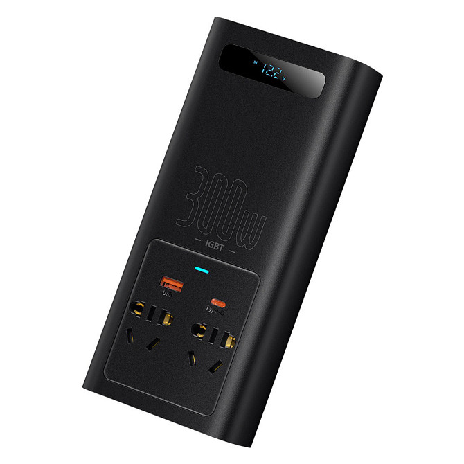 Автомобільний інвертор Baseus In-Car Inverter 300W 220V CN EU CGNB000101 (Чорний) Миколаїв - фото 1
