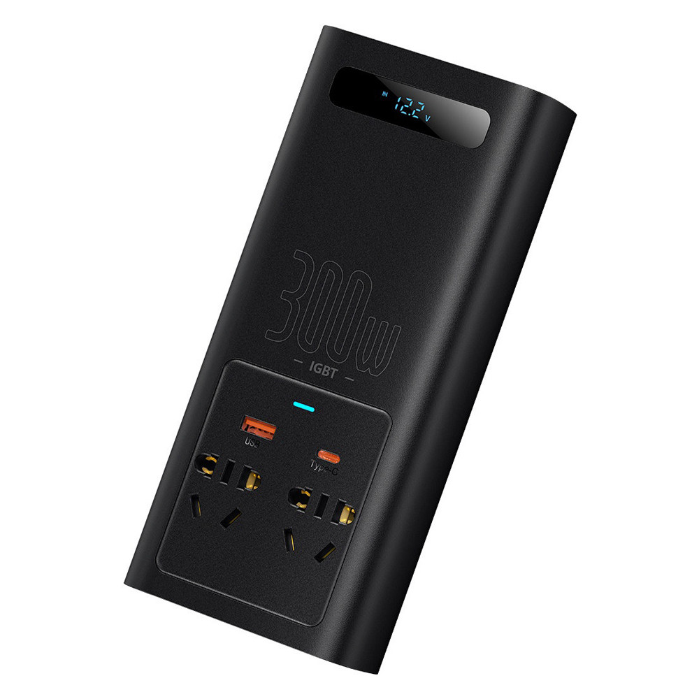 Автомобільний інвертор Baseus In-Car Inverter 300W 220V CN EU CGNB000101 (Чорний) Миколаїв - фото 1