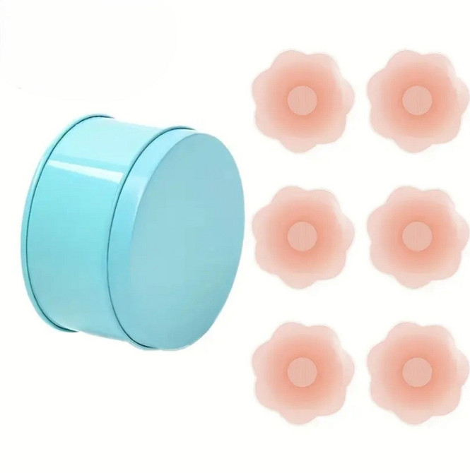 Наклейки на соски силиконовые 3 пары one size бежевый Киев - изображение 1