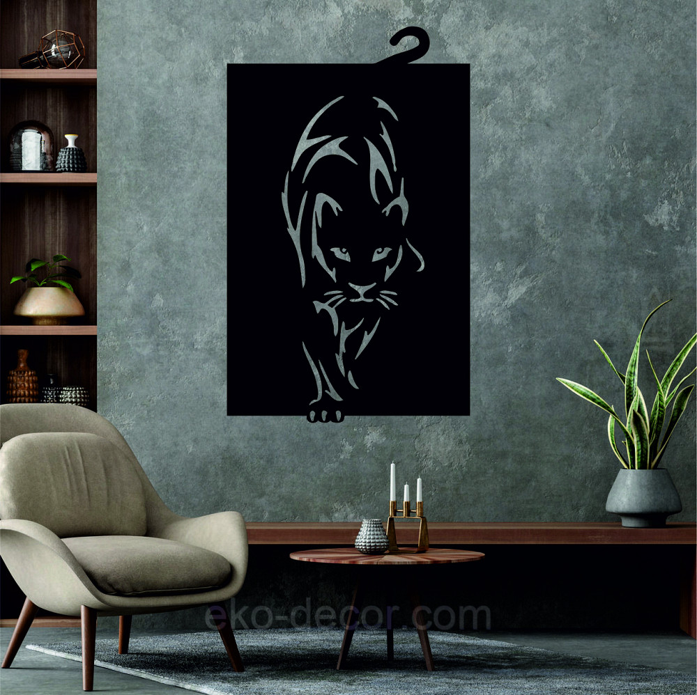Декоративне настінне Панно «Пантера», Декор на стіну 90*55 см, Чорний Київ - фото 4