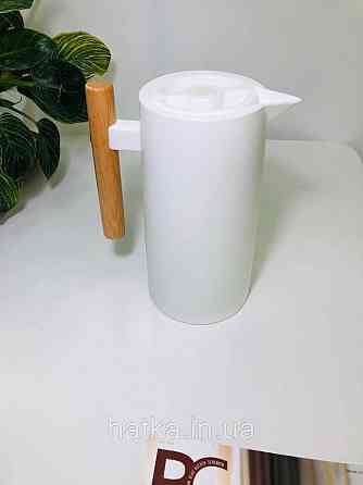 Термос «Лайнер» 1000 мл скляна колба пластиковий корпус утримання тепла до 12-24 годин білий Київ