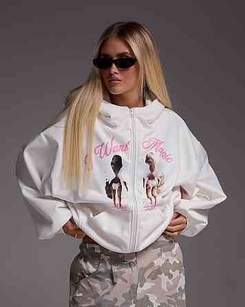 Жіночий трендовий оверсайз худі на блискавці трьохнитка на флісі Одеса