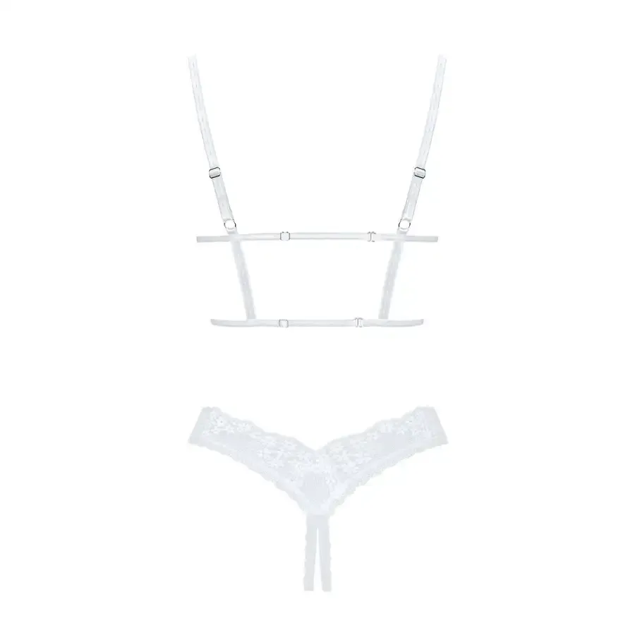 Еротичний комплект Obsessive Heavenlly 2-pcs cupless set XL/2XL, відкриті груди, з доступом Львів - фото 4