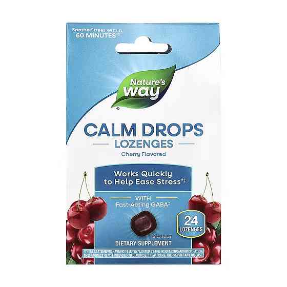 Гамма-аміномасляна кислота Nature's Way Calm Drops - 24 lozenges (Вишня) Луцьк
