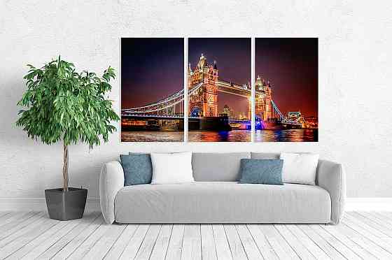 Модульная картина в гостиную / спальню  Лондон   ART-257_3A 70х130 см Киев