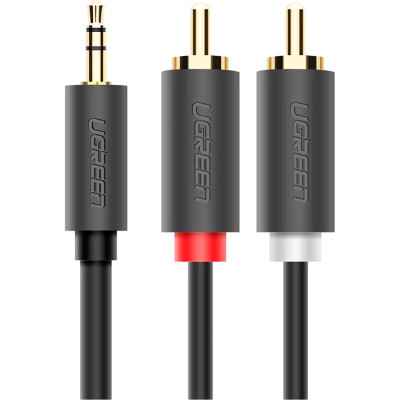 Кабель мультимедійний 3.5mm M to 2xRCA M 2.0m AV102 black Ugreen (10510) Вінниця - фото 1