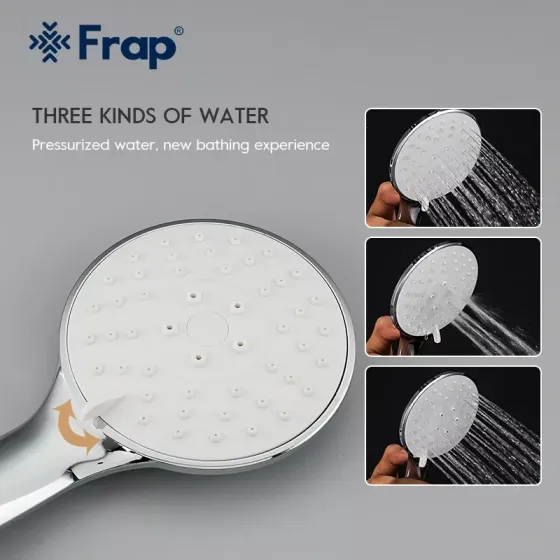 Смеситель для ванной с душевым гарнитуром Frap F3249 белый/хром Киев